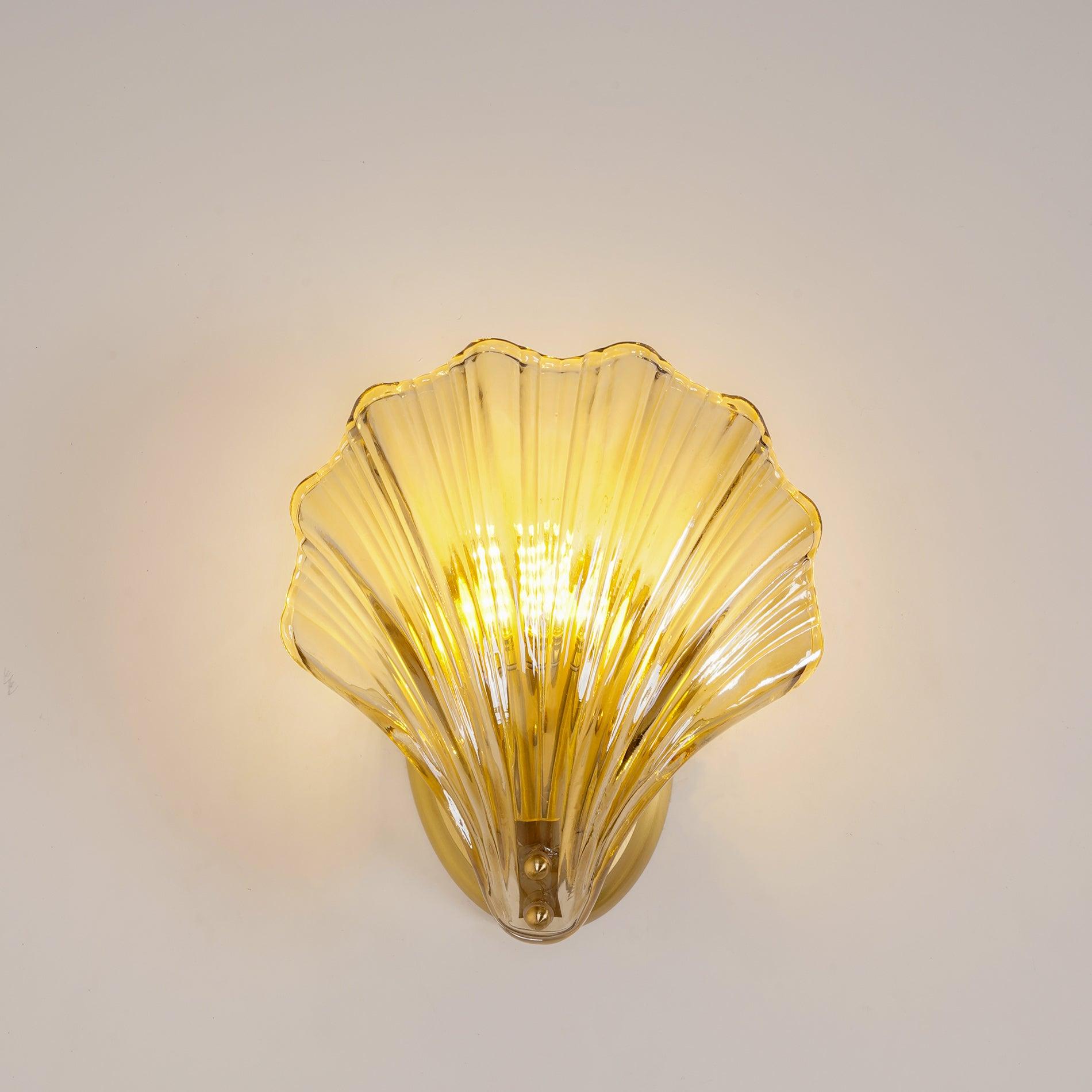 Modern Iron Glass Shell LED Wall Light 1-Light Lasson Living