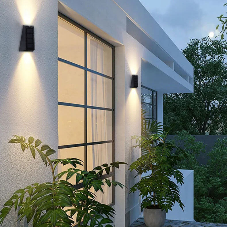 Modern LED Trapezoid Solar Wall Sconce 1-Light