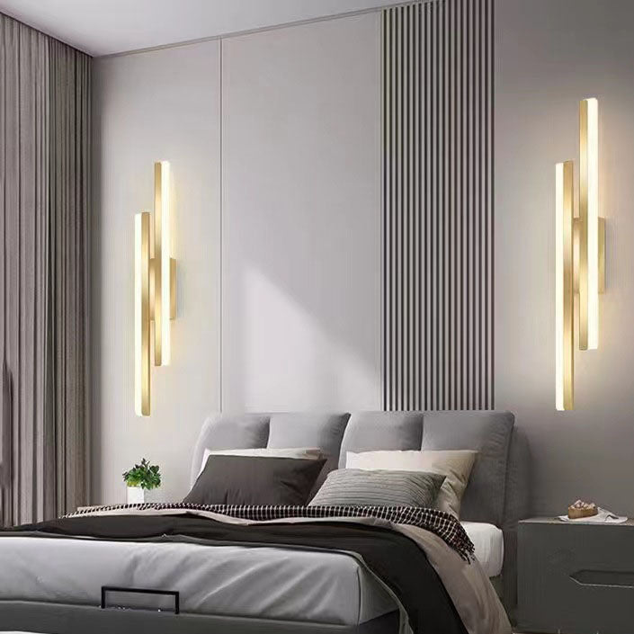 Modern Linear LED Wall Sconce Lamp 2-Light Lasson Living