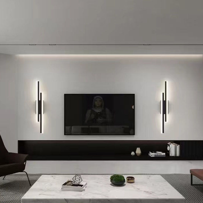 Modern Linear LED Wall Sconce Lamp 2-Light Lasson Living