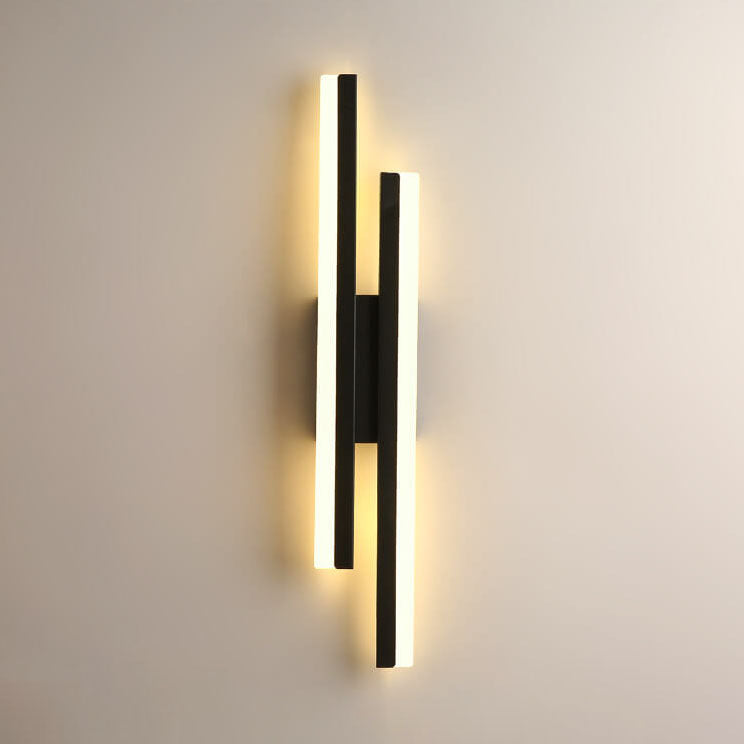 Modern Linear LED Wall Sconce Lamp 2-Light Lasson Living