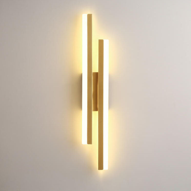 Modern Linear LED Wall Sconce Lamp 2-Light Lasson Living