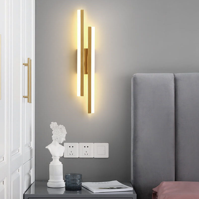 Modern Linear LED Wall Sconce Lamp 2-Light Lasson Living