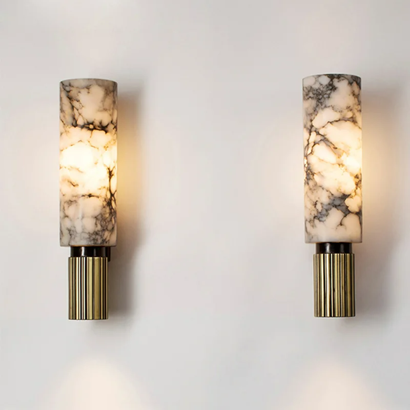 Modern Marble Cylinder LED Wall Light 1-Light