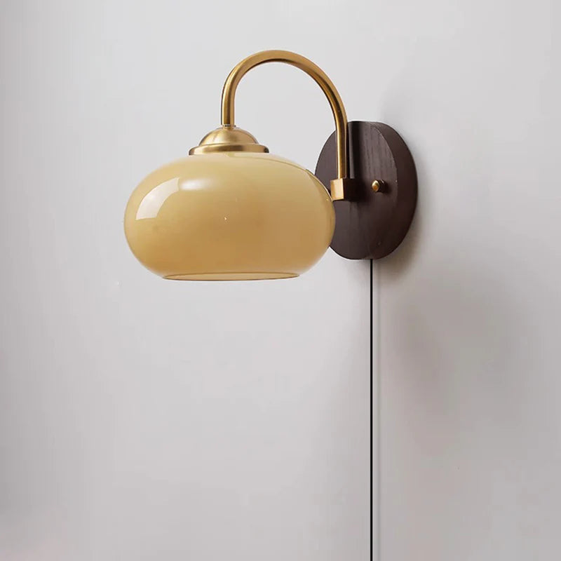 Modern Mid-Century Glass Globe Wall Sconce Lamp 1-Light