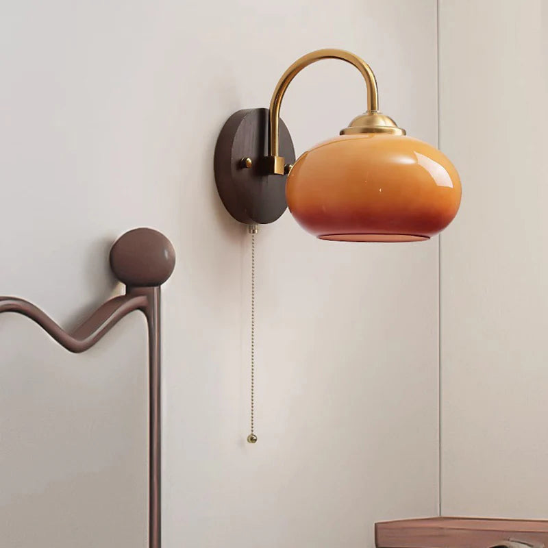 Modern Mid-Century Glass Globe Wall Sconce Lamp 1-Light