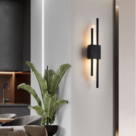 Modern Minimalist Brass Cylinder LED Wall Sconce Lamp 2-Light