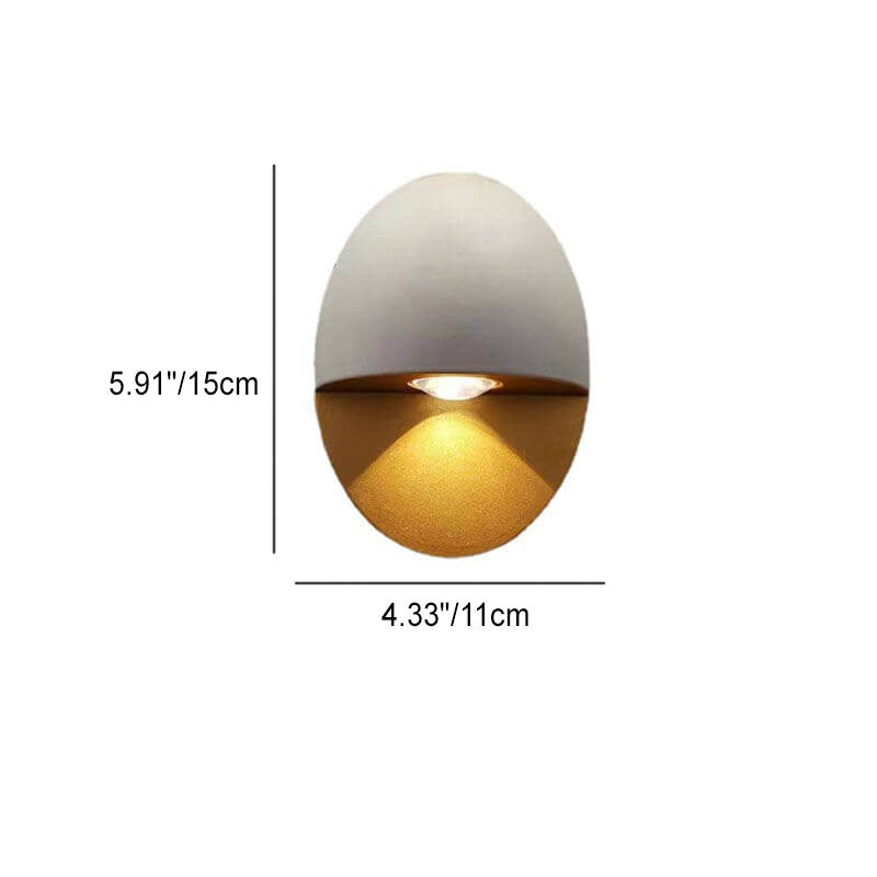 Modern Minimalist Oval LED Outdoor Wall Sconce Lamp 1-Light Lasson Living