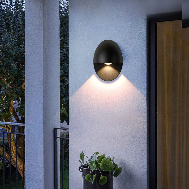 Modern Minimalist Oval LED Outdoor Wall Sconce Lamp 1-Light Lasson Living