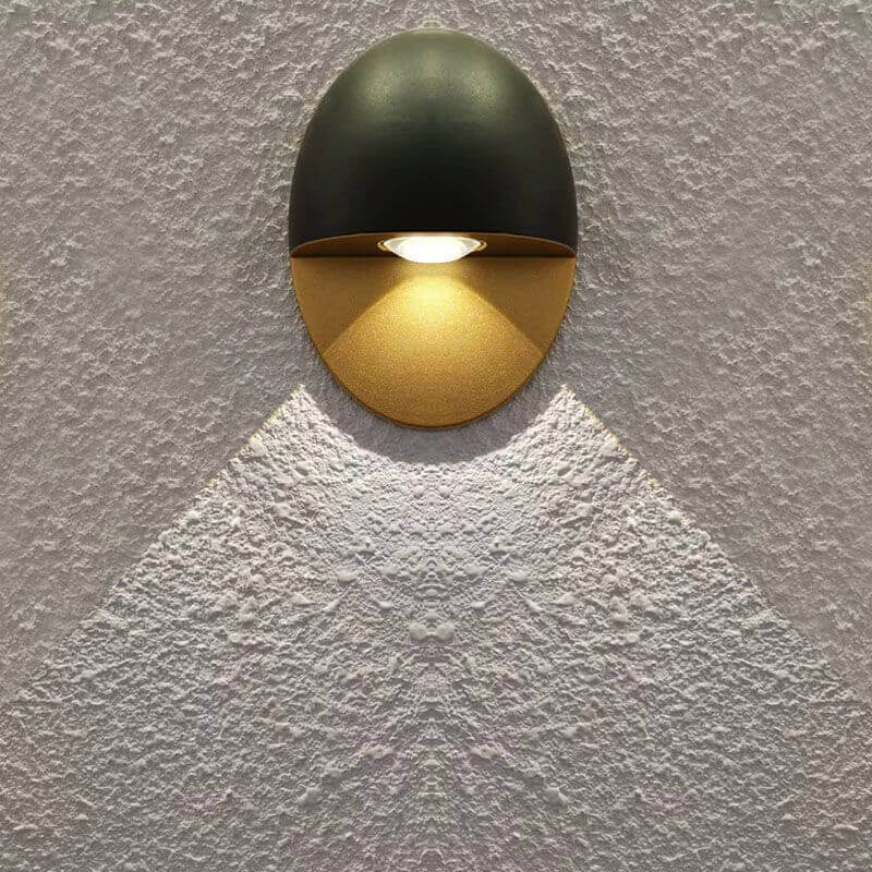 Modern Minimalist Oval LED Outdoor Wall Sconce Lamp 1-Light Lasson Living