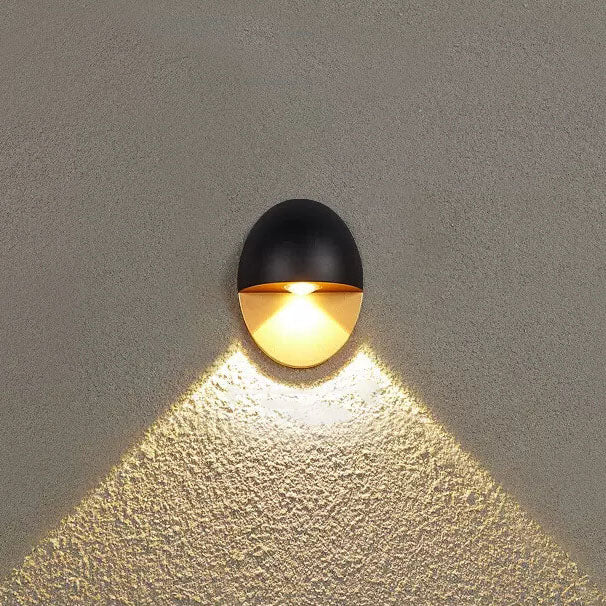Modern Minimalist Oval LED Outdoor Wall Sconce Lamp 1-Light Lasson Living