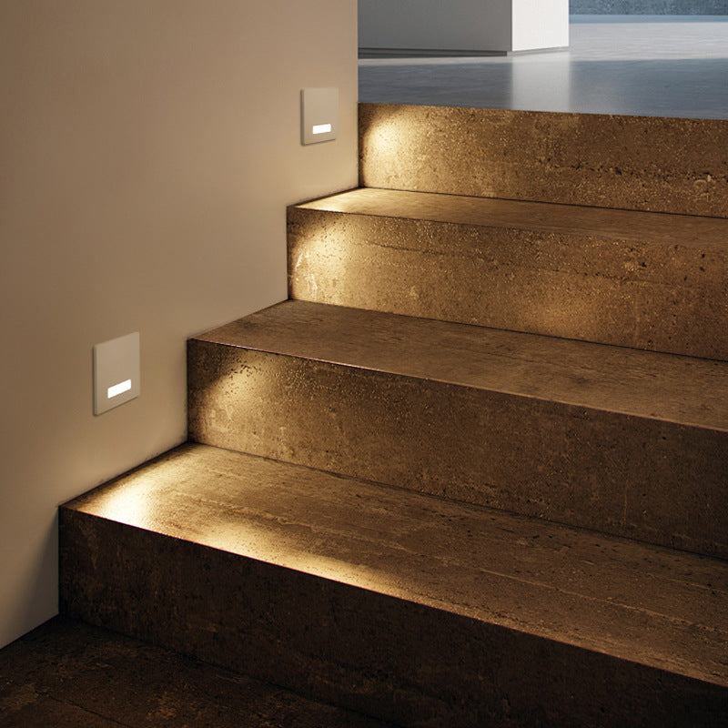 Modern Minimalist Square LED Recessed Wall Lamp 1-Light Lasson Living