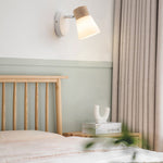 Modern Minimalist Wood Cone Wall Sconce Lamp 2-Light Lasson Living