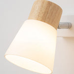 Modern Minimalist Wood Cone Wall Sconce Lamp 2-Light Lasson Living