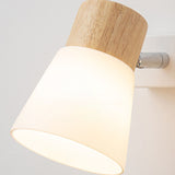 Modern Minimalist Wood Cone Wall Sconce Lamp 2-Light Lasson Living