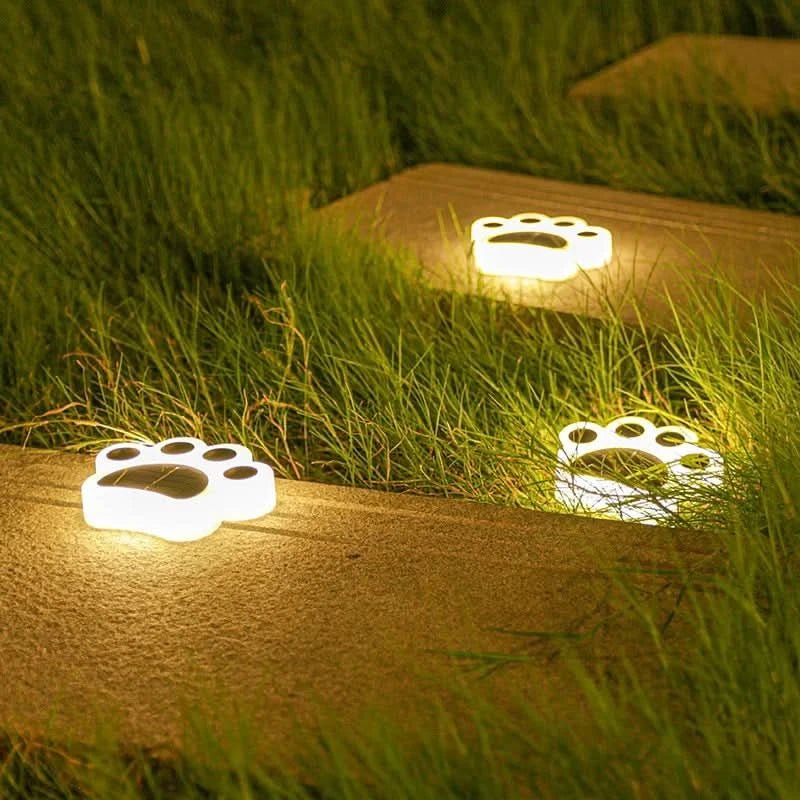 Modern Paw Shape Solar LED Floor Light 1-Light Lasson Living