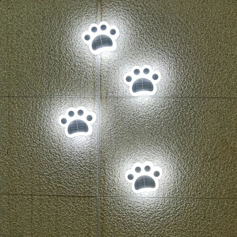 Modern Paw Shape Solar LED Floor Light 1-Light Lasson Living