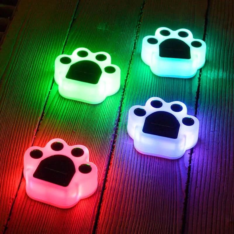 Modern Paw Shape Solar LED Floor Light 1-Light