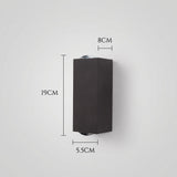 Modern Rectangular LED Wall Sconce Lamp 2-Light Lasson Living