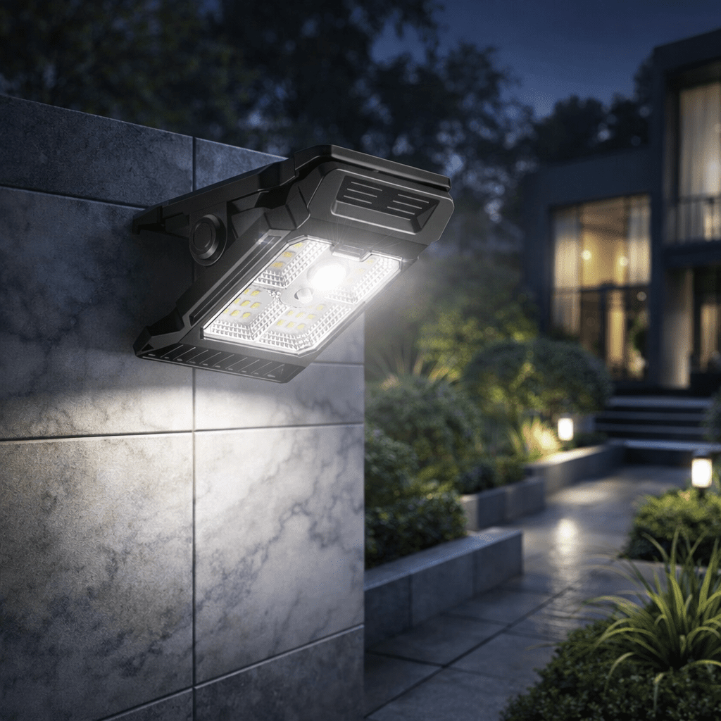 Modern Rectangular Solar LED Motion Sensor Wall Light 1-Light