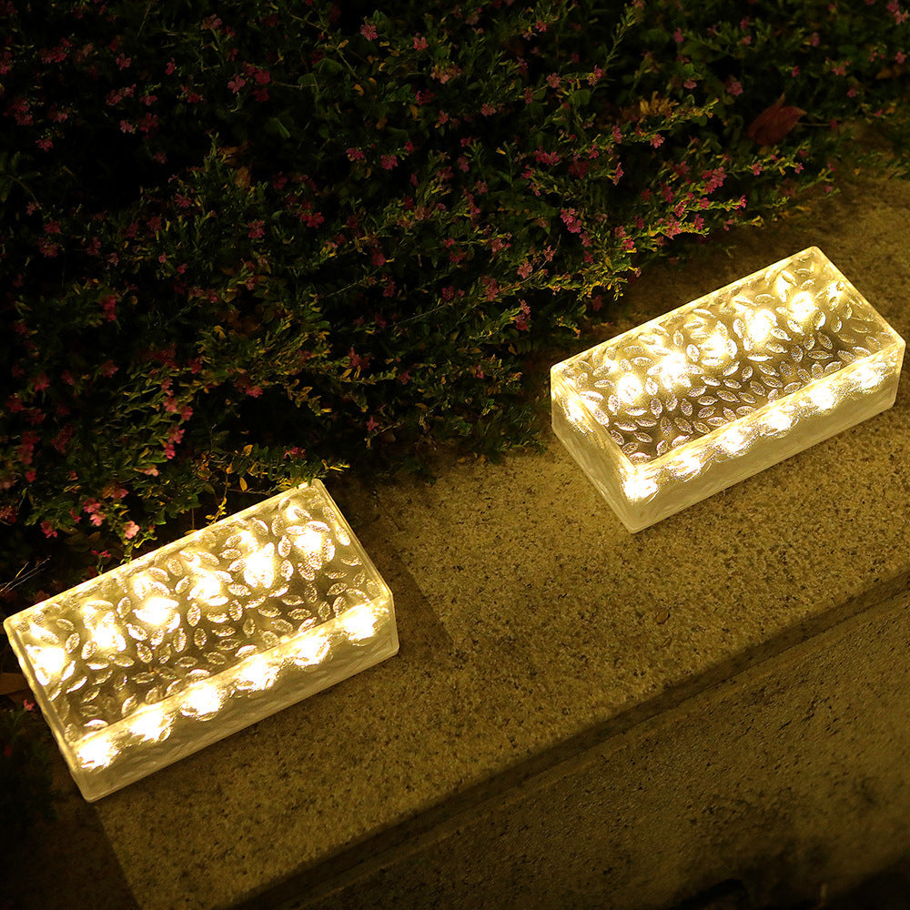 Modern Rectangular Solar LED Outdoor Brick Light 1-Light