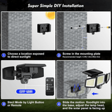 Modern Rectangular Solar LED Security Floodlight 3-Light