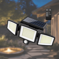 Modern Rectangular Solar LED Security Floodlight 3-Light