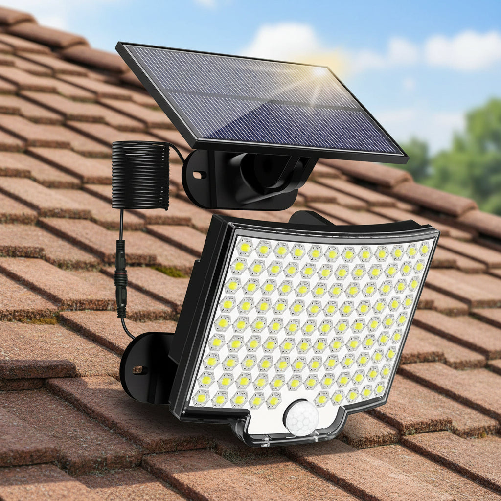 Modern Rectangular Solar LED Security Wall Light 1-Light