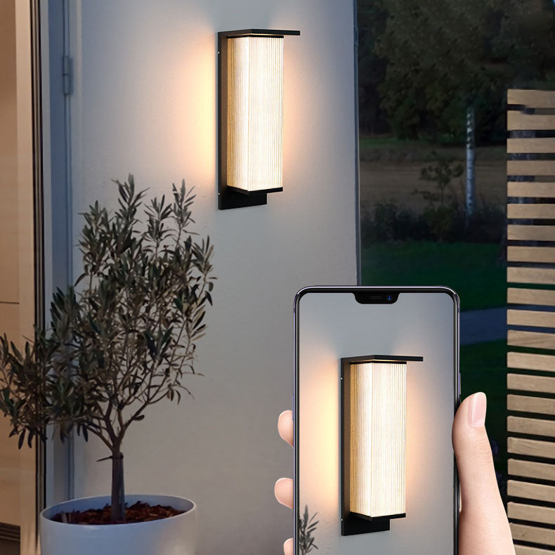 Modern Rectangular Solar LED Wall Sconce 1-Light Lasson Living