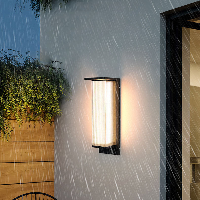 Modern Rectangular Solar LED Wall Sconce 1-Light Lasson Living
