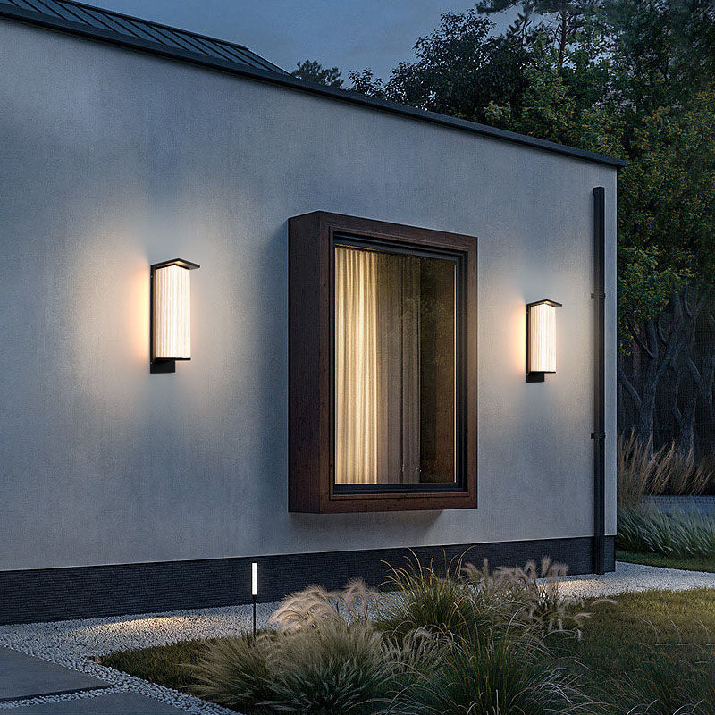 Modern Rectangular Solar LED Wall Sconce 1-Light