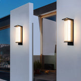 Modern Rectangular Solar LED Wall Sconce 1-Light Lasson Living