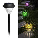 Modern Round Solar LED Garden Stake Light 1-Light