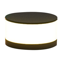 Modern Round Solar LED Post Light 1-Light