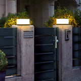 Modern Round Solar LED Post Light 1-Light