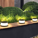 Modern Round Solar LED Post Light 1-Light