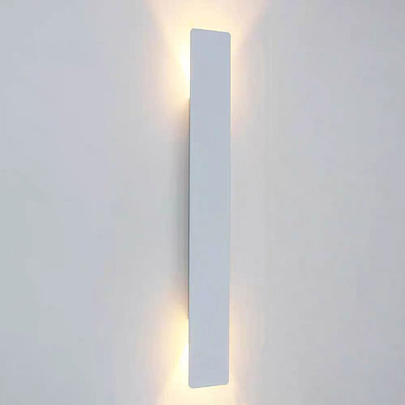 Modern Slim Rectangular LED Outdoor Wall Sconce Lamp 2-Light