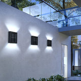 Modern Square 2-Light LED Solar Wall Sconce Lamp