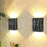 Modern Square 2-Light LED Solar Wall Sconce Lamp