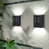 Modern Square 2-Light LED Solar Wall Sconce Lamp