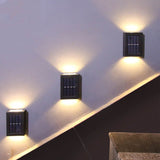 Modern Square 2-Light LED Solar Wall Sconce Lamp