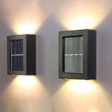 Modern Square 2-Light LED Solar Wall Sconce Lamp