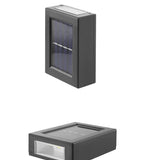 Modern Square 2-Light LED Solar Wall Sconce Lamp