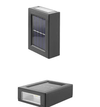 Modern Square 2-Light LED Solar Wall Sconce Lamp