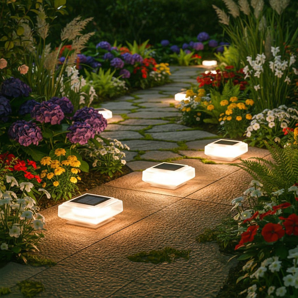 Modern Square Solar LED Floor Light 1-Light