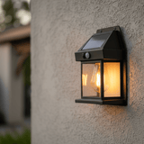 Modern Square Solar LED Wall Lantern 1-Light