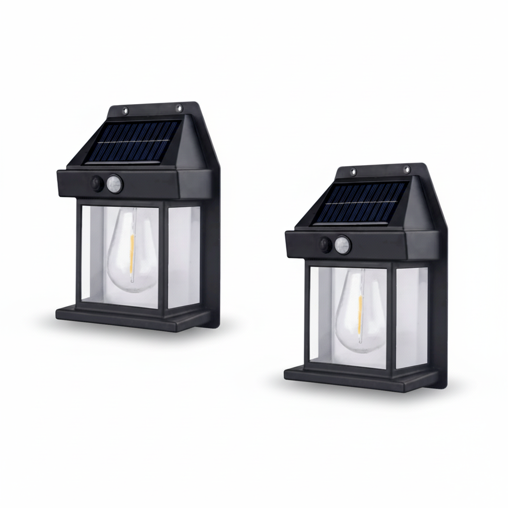 Modern Square Solar LED Wall Lantern 1-Light