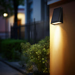 Modern Trapezoid Solar LED Wall Sconce 1-Light Lasson Living