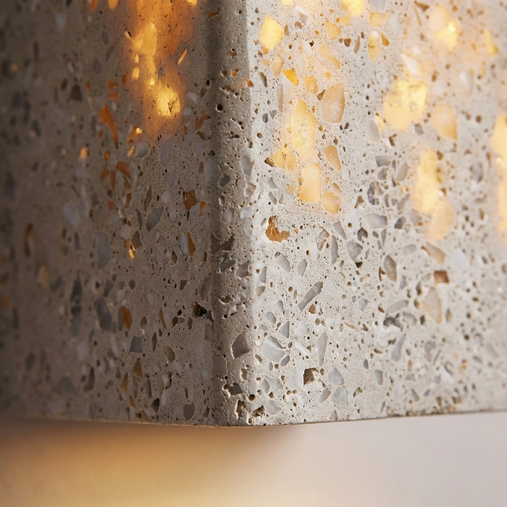 Modern Travertine Stone Rectangular Wall Light LED 1-Light Lasson Living