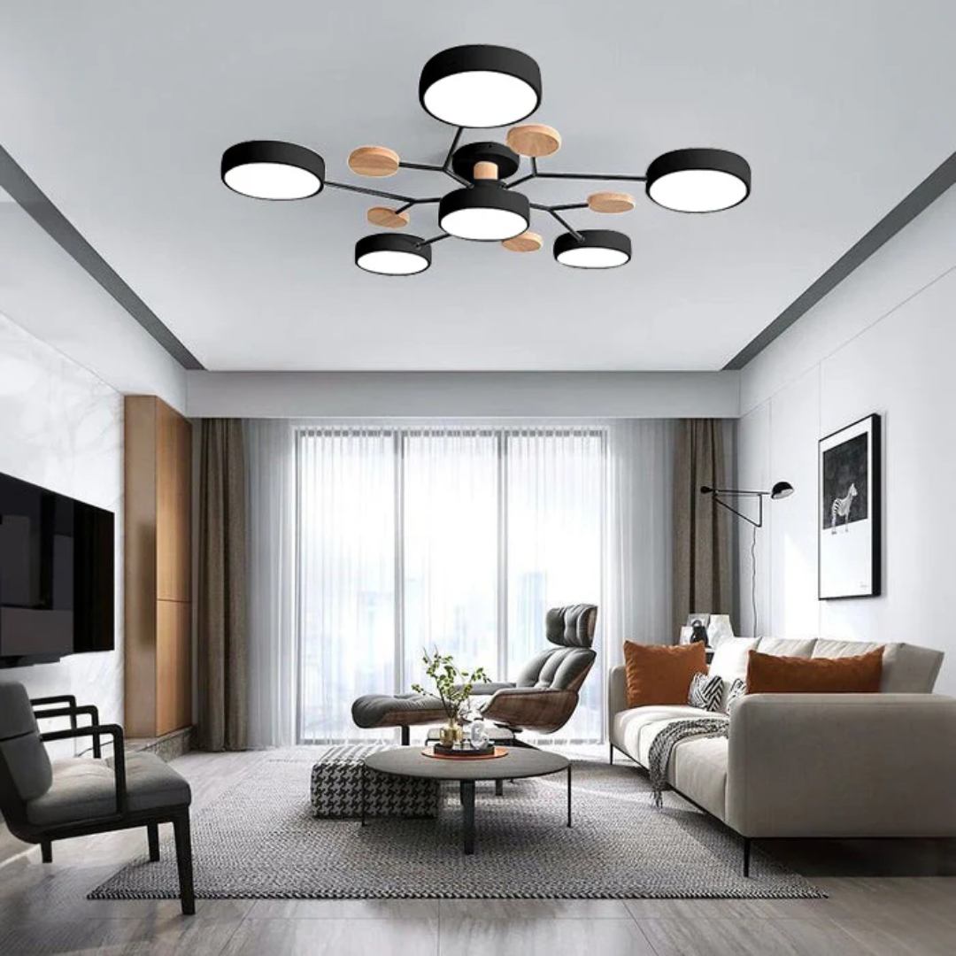 Modern Round LED Ceiling Light Fixture – Energy-Efficient Flush Mount Design for Living Room, Bedroom, or Office